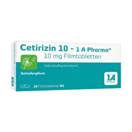 CETIRIZIN 10-1A Pharma filmom obložene tablete, 20 kom