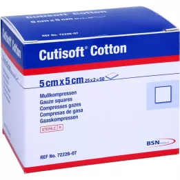 CUTISOFT Pamučna kompresa 5x5 cm sterilna 12 slojeva, 25X2 kom