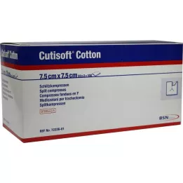 CUTISOFT Pamučna prorezna kompresa 7,5x7,5 cm sterilna, 50X2 kom