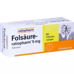FOLSÄURE-RATIOPHARM tablete od 5 mg, 50 sati