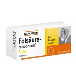 FOLSÄURE-RATIOPHARM 5 mg tablete, 50 kom