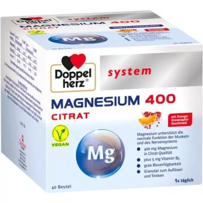 DOPPELHERZ Magnezij 400 Citrat System granulat, 40 ST