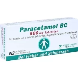 PARACETAMOL BC 500 mg tableta, 20 sati