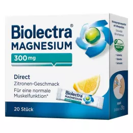 BIOLECTRA Magnezij 300 mg Direct Lemon Sticks, 20 kom