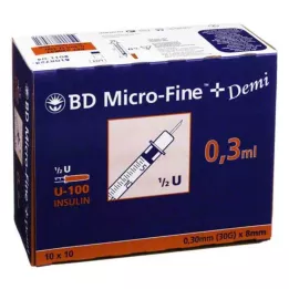 BD MICRO-FINE+ Inzulinska štrcaljka 0,3 ml U100 0,3x8 mm, 100 kom