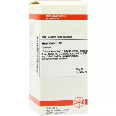 AGARICUS D 12 tablete, 200 ST AGARICUS D 12 tablete, 200 ST