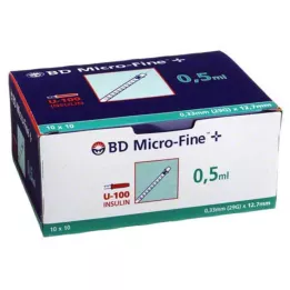 BD MICRO-FINE+ Inzulinska štrcaljka 0,5 ml U100 12,7 mm, 100X0,5 ml
