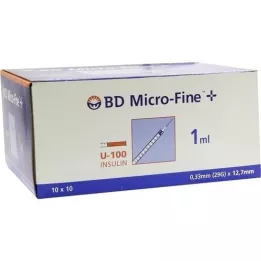 BD MICRO-FINE+ inzulinspr.1 ml U100 12,7 mm, 100x1 ml