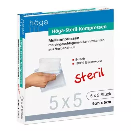 HÖGA-KOMPRESSEN 5x5 cm sterilni 8-putni, 5X2 kom