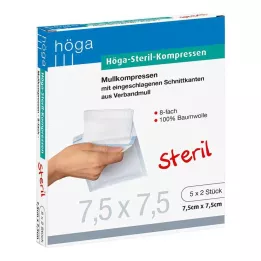 HÖGA-KOMPRESSEN 7,5x7.5 cm Sterilni 8 puta, 5x2 ST