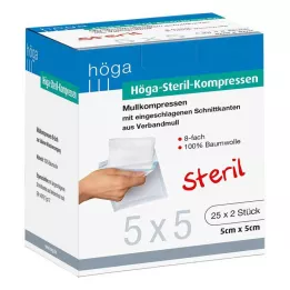 HÖGA-KOMPRESSEN 5x5 cm sterilni 8 puta, 25x2 st