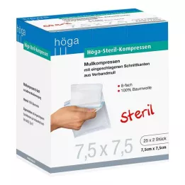 HÖGA-KOMPRESSEN 7,5x7,5 cm sterilni 8-smjerni, 25X2 kom