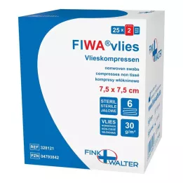 VLIESKOMPRESSEN 7,5x7,5 cm sterilni 6-smjerni, 25X2 kom