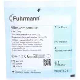 VLIESKOMPRESSEN sterilni 10x10 cm 4-struki, 50X2 kom