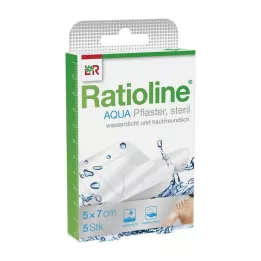 RATIOLINE aqua flaster za tuširanje Plus 5x7 cm sterilni, 5 kom