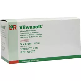 VLIWASOFT Komprese od netkanog tekstila 5x5 cm sterilne 4l., 150 kom