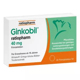 GINKOBIL-ratiopharm 40 mg filmom obložene tablete, 30 kom