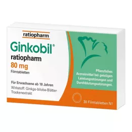GINKOBIL-ratiopharm 80 mg filmom obložene tablete, 30 kom