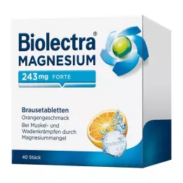 BIOLECTRA Magnezij 243 mg forte Orange šumeće tablete, 40 kom
