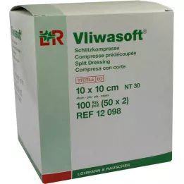 VLIWASOFT Prorezne komprese 10x10 cm sterilne 4-slojne, 50X2 kom