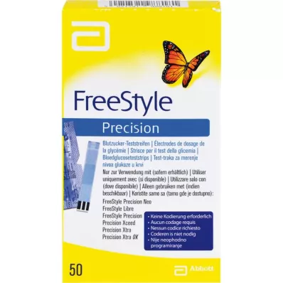FREESTYLE Precizne trake za mjerenje glukoze u krvi bez kodiranja, 50 kom FREESTYLE Precizne trake za mjerenje glukoze u krvi bez kodiranja, 50 kom