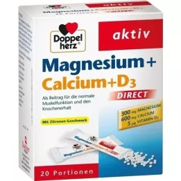 DOPPELHERZ Magnezij+kalcij+D3 DIRECT Pelete, 20 ST