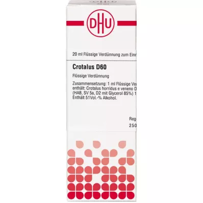 CROTALUS D 60 razrjeđenje, 20 ml CROTALUS D 60 razrjeđenje, 20 ml