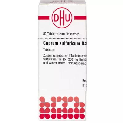 CUPRUM SULFURICUM D 4 tablete, 80 ST