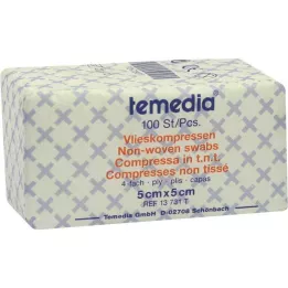 VLIESKOMPRESSEN 5x5 cm nesterilni 4-slojni, 100 kom