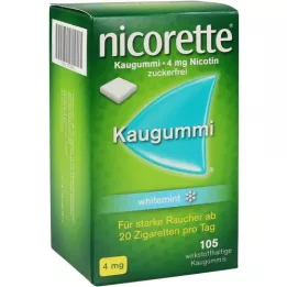 NICORETTE žvakaća guma 4 mg Whiteemint, 105 ST
