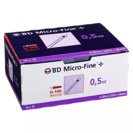 BD MICRO-FINE+ Inzulinska štrcaljka 0,5 ml U100 8 mm, 100X0,5 ml