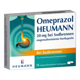 OMEPRAZOL Heumann 20 mg b.Sodbr.tvrde kapsule otporne na želučanu kiselinu, 14 kom