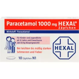 PARACETAMOL 1.000 mg HEXAL čepići, 10 kom