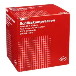 Prorezne komprese gaze 7,5x7, 25x2 komada