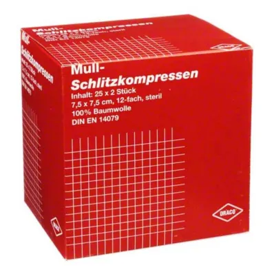 Prorezne komprese gaze 7,5x7, 25x2 komada
