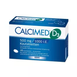 CALCIMED D3 500 mg/1000 I.E. tablete za žvakanje, 48 kom
