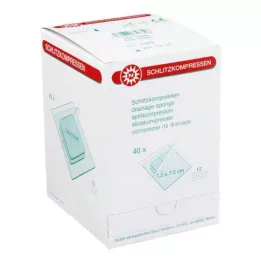 SCHLITZKOMPRESSEN 7,5x7,5 cm sterilni 12-struki, 40X2 kom