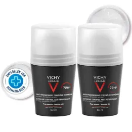 Vichy Homme Dezodorans Roll on Anti Perspirant 72h Dp (2x50 ml)