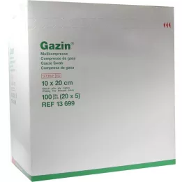 GAZIN Gaza komp.10x20 cm sterilna 12-slojna ekstra velika, 20X5 kom