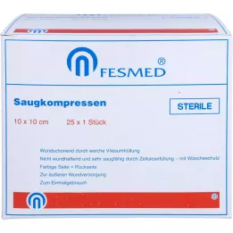 SAUGKOMPRESSEN sterilni 10x10 cm, 25X1 kom