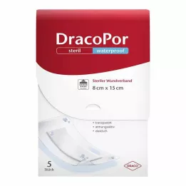 DRACOPOR vodootporna obloga za rane 8x15 cm sterilna, 5 kom