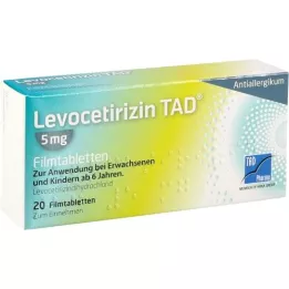 LEVOCETIRIZIN TAD 5 mg tablete prekrivenih filmom, 20 ST