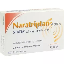 NARATRIPTAN Migrena STADA 2,5 mg tablete prekrivenih filmom, 2 sata