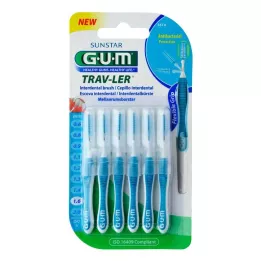 GUM Tray-Ler 1.6 mm fir blue interdental + 6 caps, 6 pcs