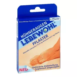 LEBEWOHL Flaster za kurje oči normalan, 4 kom