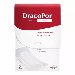 DRACOPOR Obloga za rane 8x15 cm sterilna, 5 kom