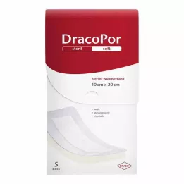 DRACOPOR Obloga za rane 10x20 cm sterilna, 5 kom