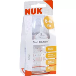 NUK First Choice+ staklena bočica 120 ml silikonska duda veličina 1 S, 1 kom