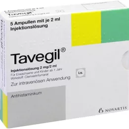 TAVEGIL Otopina za injekciju 2 mg/2 ml ampule, 5X2 ml