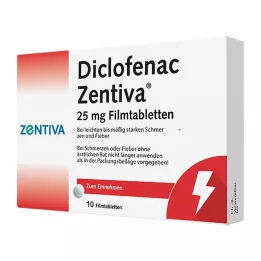 DICLOFENAC Zentiva 25 mg filmom obložene tablete, 10 kom